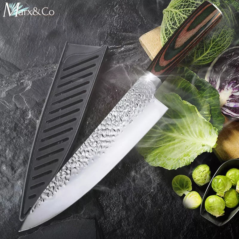 Cuchillo Chef Profesional Acero Martillado – KnivesMX
