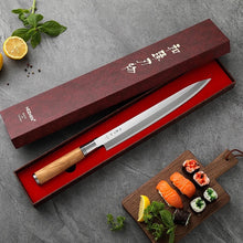 Cargar imagen en el visor de la galería, Cuchillo Sashimi Yanagiba 11 Pulgadas Serie So He Hezhen.
