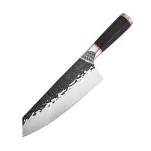 Cargar imagen en el visor de la galería, Cuchillo Santoku Al Carbono, Kiritsuke Forjado A Mano Profesional.
