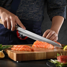 Cargar imagen en el visor de la galería, Cuchillo Sashimi Yanagiba 11 Pulgadas Serie So He Hezhen.
