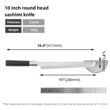Cargar imagen en el visor de la galería, Cuchillo Sashimi Yanagiba Acero Japonés 11 Pulgadas
